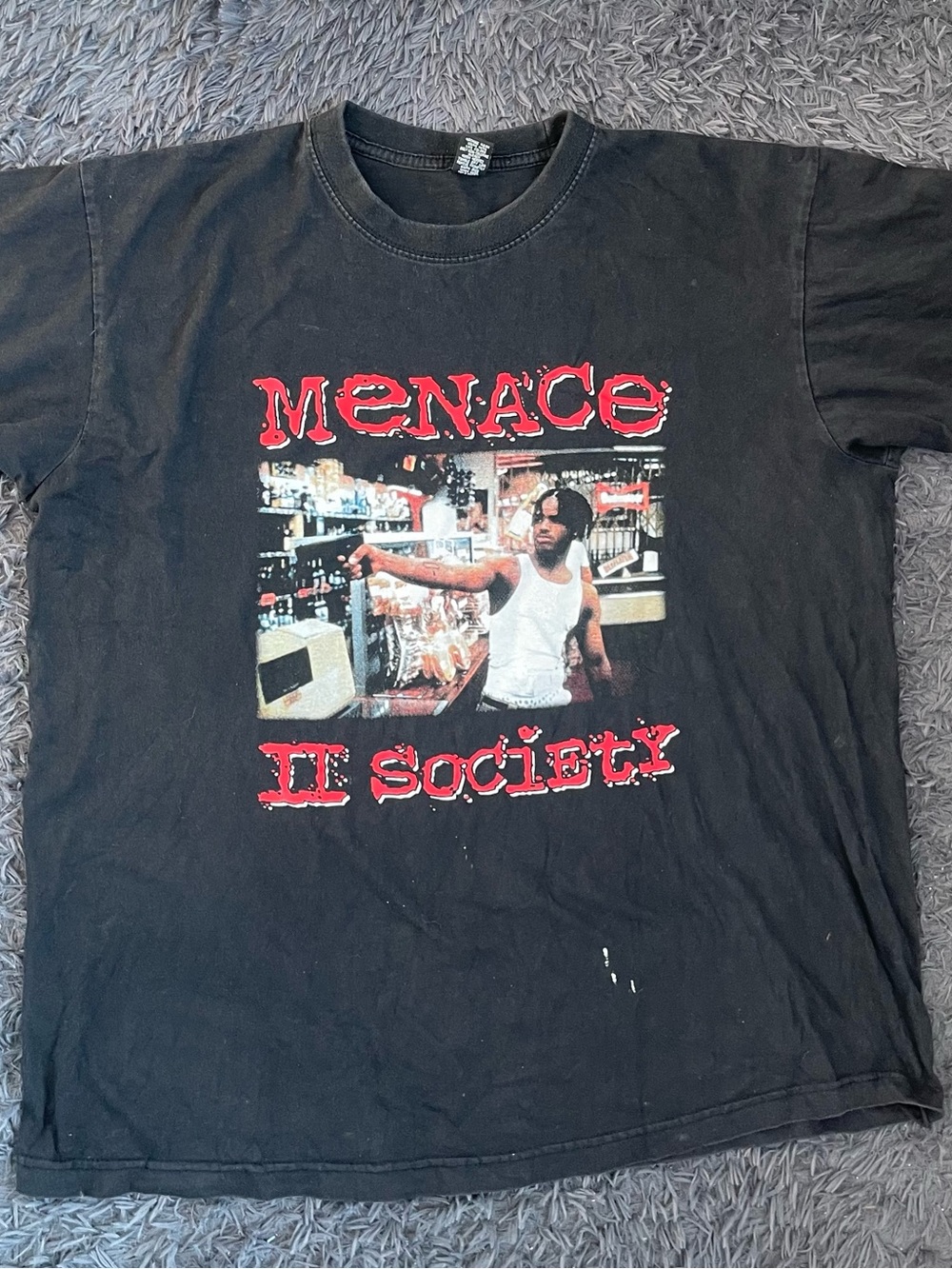 Men Size XXL 2XL Vintage 1990s Black Menace II Society Movie T-shirt O-Dog